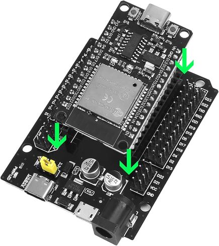 مجموعتان من لوحة تطوير ESP32 من النوع C USB ESP-WROOM-32 ESP-32S CH340C WiFi + بلوتوث طاقة منخفضة للغاية ثنائي النواة ESP32-DevKitC-32 ESP-WROOM-32 مع لوحة توسيع لـ Arduino in Kuwait