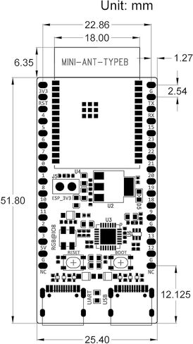 ESP32-C6-DevKitC-1 N8 مجلس التنمية ESP32 C6 32 بت 8 ميجابايت SPI فلاش ESP32-C6-WROOM-1 وحدة تدعم واي فاي بليه زيجبي 3.0 Thread1.3 in Kuwait