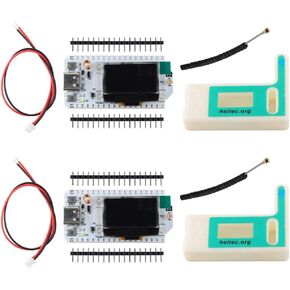 915MHZ ESP32 LoRa Development Board V3 SX1262 ESP32 LoRa V3 with OLED Display + LoRa 32 V3 case + LoRa Antenna for Arduino LoraWan IOT Internet, not Compatible with LoRa V2 (Pack of 2)