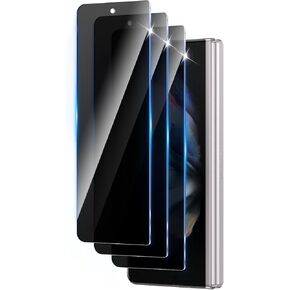 3 Pack Privacy Screen Protector Designed for Samsung Galaxy Z Fold 3,Full Coverage Anti-Spy Tempered Glass Film,9H Hardness,Anti-Fingerprint,Bubble Free,Easy to Install