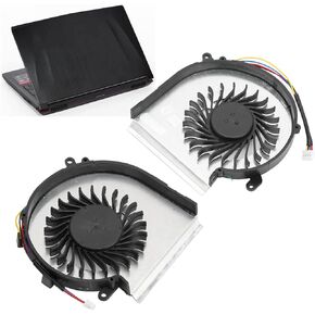 Zyyini CPU GPU Cooling Fan for MSI GE62VR GL62M GP62MVR GL62VR MS 16JB MS 16J9, Aluminum Alloy ABS 4 Pin Replacement Cooling Fan CPU Cooling Fan (CPU and GPU Cooling Fan)