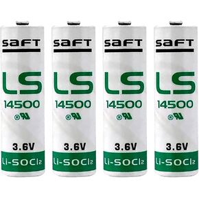 (4-Pack) LS14500 3.6V AA Battery for LS 14500 Battery Used for Water Electricity Meter PLC Machine