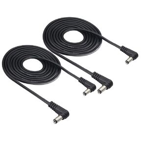 Double Elbow DC 5.5mm x 2.1mm Cable DC 5.5mm x 2.1mm 90 Degree Right Angle Male to Male Power Adapter Cable for CCTV Surveillance Security Camera LED Strip DVR (22 AWG)[2 Pack/ 5ft]