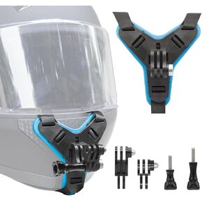 Helmet Chin Mount Strap Compatible with Gopro Hero 13 12 11 10 9 8 7, Motorcycle Helmet Extension Attachment Mounting Accessories (Blue)