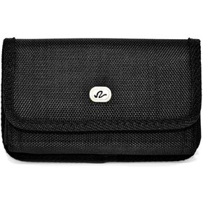 Horizontal Holster Compatible with Apple iPhone 11 or Xr, a Large Leather Carrying Case with Belt Loops and Belt Clip, Fits The Phone with a Thick Case
