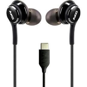 UrbanX OEM 2021 Stereo Headphones for Samsung Galaxy S20 5G UW/S20 FE/S20 Ultra/S20+ Braided Cable with Microphone (Black) USB-C Connector (US Version with Warranty)