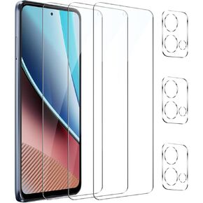 [3+3 Pack] Screen Protector for Moto G Stylus 5G 2023 with 3 Pack Camera Lens Protector, HD Clear Tempered Glass Film, Anti Scratch, 9H Hardness, Touch Sensitive, Bubble Free