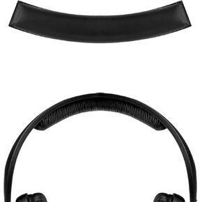Geekria Protein Leather Headband Pad Compatible with Sennheiser HD202, HD212pro, HD437, HD447, HD457, HD497, Headphones Replacement Band, Headset Head Cushion Cover Repair Part (Black)