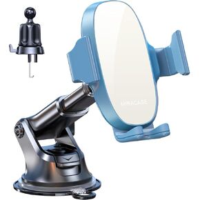 Miracase 3-in-1 Cell Phone Holders for Your Car, Universal Car Phone Holder Mount for Car Dashboard Air Vent Windshield Compatible with iPhone 15 14 13 12 11 Pro Max Xs XR X, Galaxy Blue and Off-white