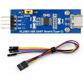 Waveshare PL2303 USB to UART (TTL) Communication Module Compatible with 1.8V/2.5V/3.3V/5V Logic Level with USB-C Connector Adopts PL2303