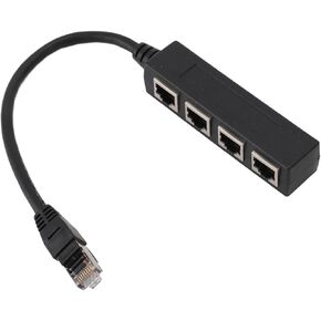 Dpofirs 1000 Mbps Fast Ethernet Switch, 1 to 4 Ports RJ45 Ethernet Splitter Adapter Plug and Play for Computer, High Speed Ethernet Splitter