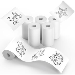 MUNBYN Non-Sticky Printer Paper, Mini White Non-Adhesive Thermal Paper, 50mm x 9m Receipt Paper for DIY Photo Texts Study Notes, Compatible with M02 Mini Pocket Printer, 10 Rolls