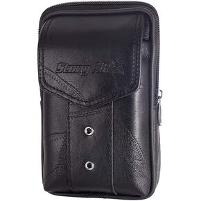 Vintage Leather Waist Bag Belt Loop Holster Carry Phone Pouch Wallet Case Coffee