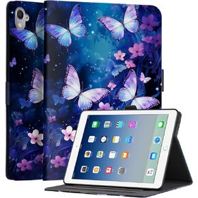 حافظة لجهاز iPad Pro 9.7 بوصة 2016 مع تنبيه/غفو تلقائي، مشبك مغناطيسي، رؤية متعددة الزوايا، غطاء حامل قابل للطي لجهاز Apple iPad Pro 1st 9.7 بوصة، فراشة زرقاء