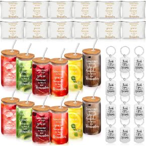 Tioncy 36 Pcs Employee Appreciation Thank You Gifts for Women Nurse Teacher Staff Coworker Cups Makeup Bag Keychain Gift Set(Appreciation)
