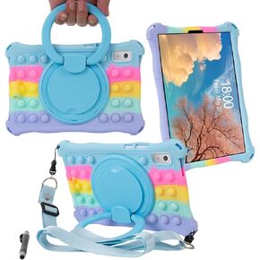 Case for Lenovo Tab M9 Tablet 9-inch 360° Rotating Colorful Silicone Case Kid-Friendly case for Lenovo Tab M9 (310FU) (Colorful Pink, 360° Rotating Type)