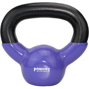 DDG FITNESS POWERT Vinyl Coated Cast Iron Kettlebell Weight 5/10/15/20/25/30/35/40/45/50 lbs-Single