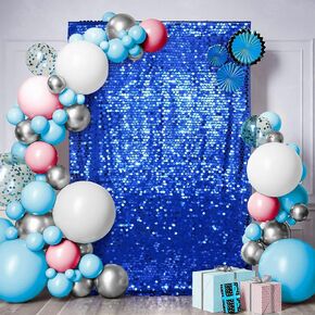 PartyDelight Sequin Wall Backdrop Gold Shiny Panels Shimmer Photography Props 4Ftx7Ft for Birthday Wedding Party Decoration