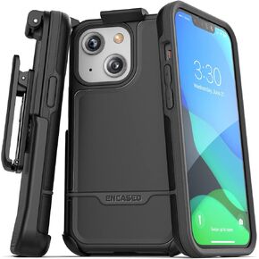 حافظة متمردة مصممة لهاتف iPhone 13 بمشبك حزام (2021) حافظة واقية مضادة للصدمات مع حافظة (أسود)