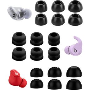 for Beats Studio Buds+ / Fit Pro/Studio Buds Ear Tips Kit Memory Foam Double Flange Replacement Eartips Earbuds Compatible with Beats Fit Pro/Studio Buds/Studio Buds + Black 9 Pairs