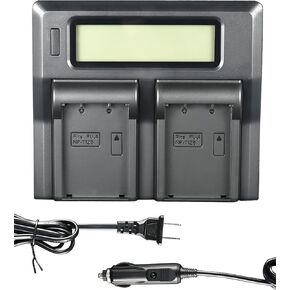 DSTE 1.5A Dual Battery Charger Compatible with Fujifilm NP-T125 NPT125 GFX 50S GFX 50R BC-T125