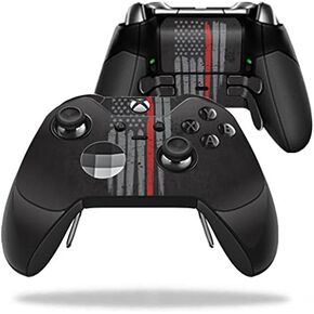 MightySkins Skin Compatible with Microsoft Xbox One Elite Controller - Thin Red Line | Protective, Durable, and Unique Vinyl wrap Cover | Easy to Apply, Remove, and Change Styles | Made in The USA
