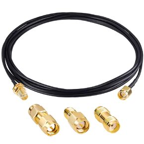 Goupchn Coaxial Cable SMA Male to SMA Female Bulkhead RG174 10ft/3m Cable with 3PCS Coax SMA Adapters