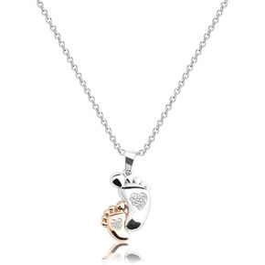 FEELMEM New Mom Gifts Baby Feet Footprint Necklace for New Mother Mom to Be Pregnancy Announcement Gift