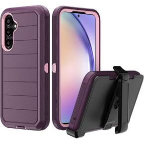 for Samsung Galaxy A54 5G Case with Belt Clip & Kickstand for Men, Full-Body Protection Rugged Case for Samsung A54 5G Phone (Black)