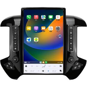 Android 13 Vertical Screen car Stereo for Chevrolet Silverado GMC Sierra 2013-2019 Radio Upgrade Replacement Head Unit Android auto Bluetooth carplay GPS Navigation (OEM 8-inch Screen)
