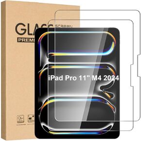 T Tersely [2 Pack Tempered Glass Screen Protector for New iPad Pro 11-Inch (M4 2024, 5th Gen), HD Clear 9H Hardness Screen Guard