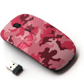 [ Optical 2.4G Wireless Computer Mouse ] [ Army Camouflage Pink Purple ]
