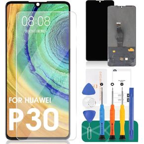 for Huawei P30 LCD Screen Replacement for Huawei P30 LCD Display ELE-L29 Touch Digitizer Compatible with Model ELE-L09, ELE-AL00 Assembly Repair Parts Kits Support Fingerprints (OLED Black No Frame)