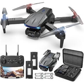 Drone with Camera 1080P HD for Kids Adults, Foldable FPV Mini Drone with 2 Batteries, One Key Take Off/Land, Altitude Hold, Headless Mode, Gravity Control, Gestures Selfie, 360°Flip, 3 Speed Mode, Waypoint Fly