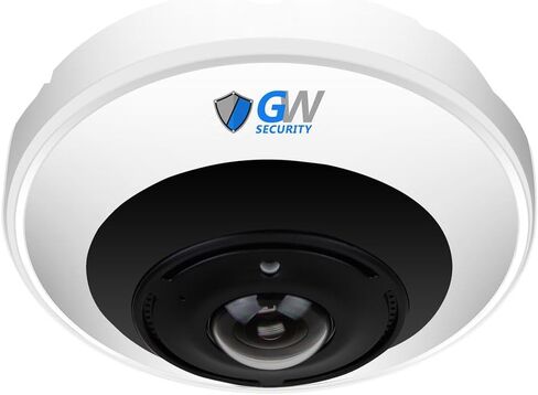 GW Security Fisheye IP POE Camera, 360° Panoramic 9-Megapixel POE IP Camera, Fish Eye Two-Way Audio Security Indoor Camera (White) in Saudi Arabia