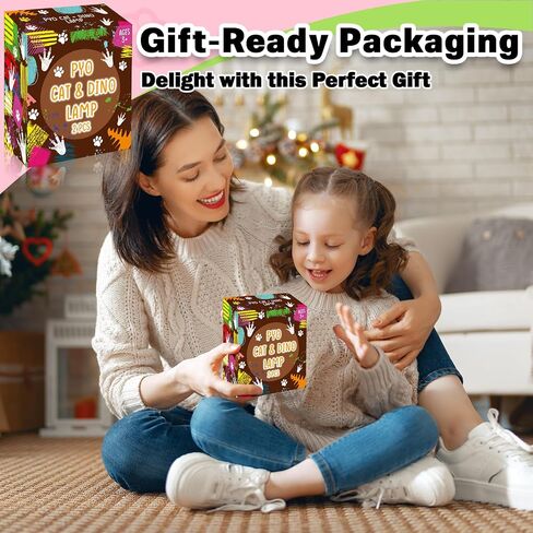 Paint Your Own Dinosaur Lamp Art Kit, Arts & Crafts Kit, DIY Night Light, Birthday Gifts for Kids Ages 3 4 5 6 7 8 9, Christmas Crafts for Teens Girls Boys, Room Decorations, Painting Kit for Kids in Saudi Arabia