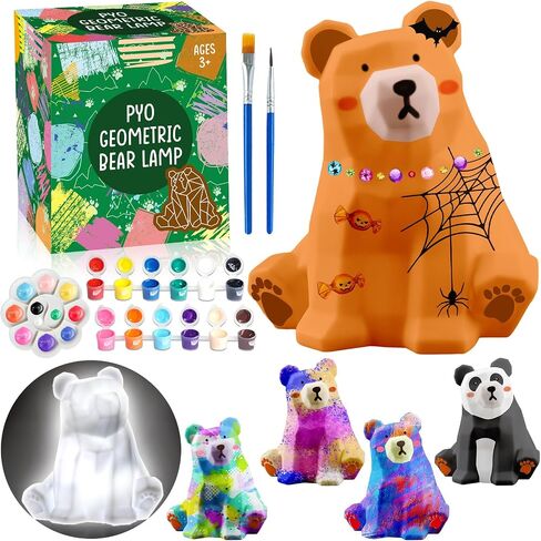 Paint Your Own Dinosaur Lamp Art Kit, Arts & Crafts Kit, DIY Night Light, Birthday Gifts for Kids Ages 3 4 5 6 7 8 9, Christmas Crafts for Teens Girls Boys, Room Decorations, Painting Kit for Kids in Saudi Arabia