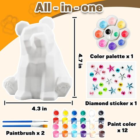 Paint Your Own Dinosaur Lamp Art Kit, Arts & Crafts Kit, DIY Night Light, Birthday Gifts for Kids Ages 3 4 5 6 7 8 9, Christmas Crafts for Teens Girls Boys, Room Decorations, Painting Kit for Kids in Saudi Arabia