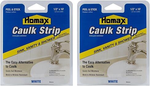 Homax Sink, Vanity and Shower Caulk Strip, White, 1/2" x 10' - 41072390385 in Saudi Arabia