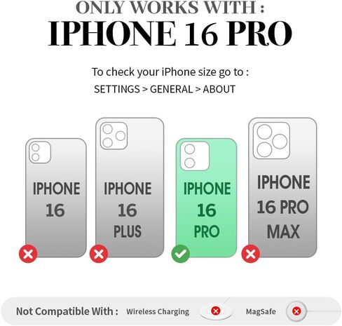 ZVE for iPhone 16 Pro Wallet Case with Card Holder, Zipper Crossbody Case with Wrist Strap for Women for iPhone 16 Pro 6.3" Black in Saudi Arabia