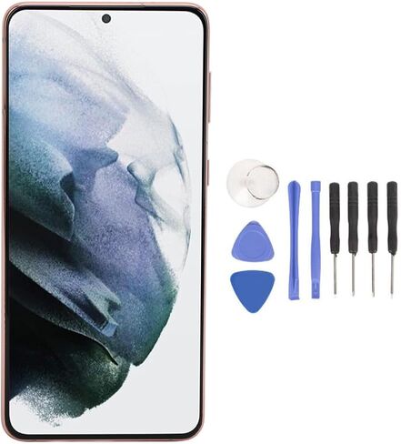 قطعة بديلة لشاشة AMOLED عضوية لهاتف Galaxy S21 Plus 5G، إطار Galaxy S21 Plus 5G مقاس 6.7 بوصة، مجموعة محول رقمي مع أدوات إصلاح الإطار لهاتف Galaxy S21 Plus 5G (أسود) in Saudi Arabia