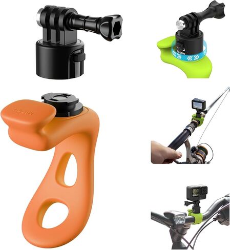 TELESIN S2 Quick Release 360 Flexible Mount Wrap Band, Bike Motorcycle Handlebar Roll Bar Tube Stick Pole Mounting Accessories for GoPro 13 12 11 10 8 Insta360 X3 X4 Ace Pro DJI Action 5 Pro Pocket 3 in Saudi Arabia