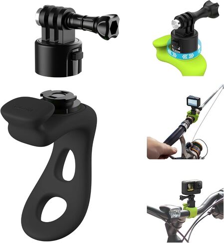 TELESIN S2 Quick Release 360 Flexible Mount Wrap Band, Bike Motorcycle Handlebar Roll Bar Tube Stick Pole Mounting Accessories for GoPro 13 12 11 10 8 Insta360 X3 X4 Ace Pro DJI Action 5 Pro Pocket 3 in Saudi Arabia