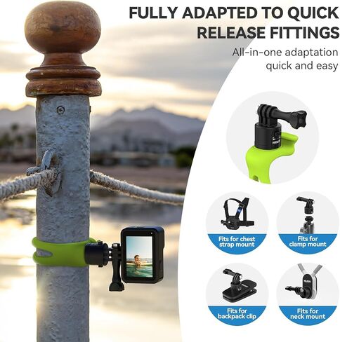 TELESIN S2 Quick Release 360 Flexible Mount Wrap Band, Bike Motorcycle Handlebar Roll Bar Tube Stick Pole Mounting Accessories for GoPro 13 12 11 10 8 Insta360 X3 X4 Ace Pro DJI Action 5 Pro Pocket 3 in Saudi Arabia