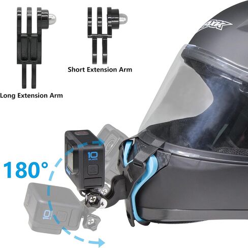 Helmet Chin Mount Strap Compatible with Gopro Hero 13 12 11 10 9 8 7, Motorcycle Helmet Extension Attachment Mounting Accessories (Blue) in Saudi Arabia