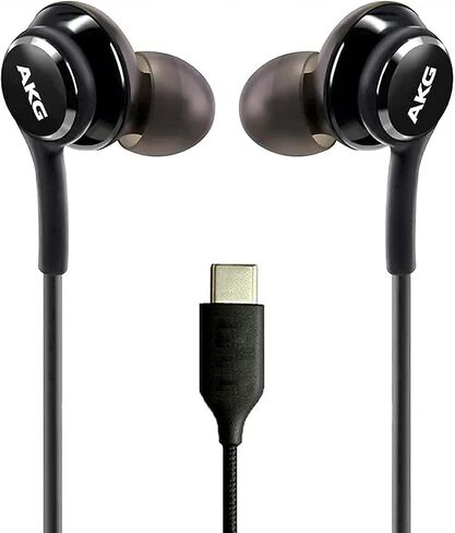 UrbanX OEM 2021 Stereo Headphones for Samsung Galaxy S20 5G UW/S20 FE/S20 Ultra/S20+ Braided Cable with Microphone (Black) USB-C Connector (US Version with Warranty) in Saudi Arabia