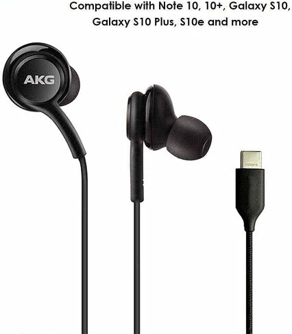 UrbanX OEM 2021 Stereo Headphones for Samsung Galaxy S20 5G UW/S20 FE/S20 Ultra/S20+ Braided Cable with Microphone (Black) USB-C Connector (US Version with Warranty) in Saudi Arabia