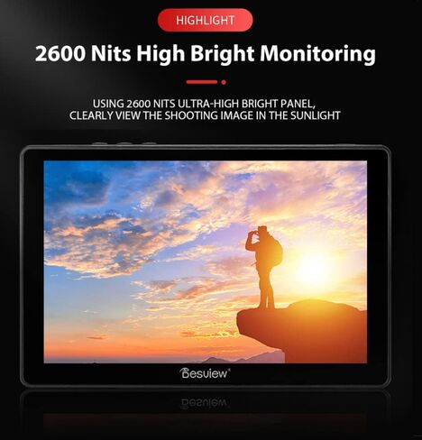 Desview R7SIII 7 Inch Camera Field Monitor,High Bright 2800nits 1920 * 1080 Touch Screen Director AC Monitor with 3G-SDI&HDMI Input/Output Supports V-Mount Battery Power Supply in Saudi Arabia