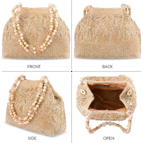 Aheli Potli Bags for Women Evening Bag Clutch Ethnic Bride Purse with Drawstring in Saudi Arabia