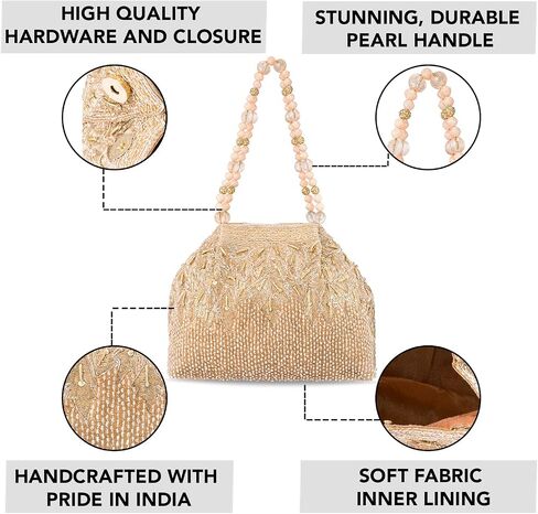 Aheli Potli Bags for Women Evening Bag Clutch Ethnic Bride Purse with Drawstring in Saudi Arabia
